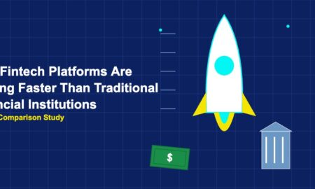 Rocket racing past bank building