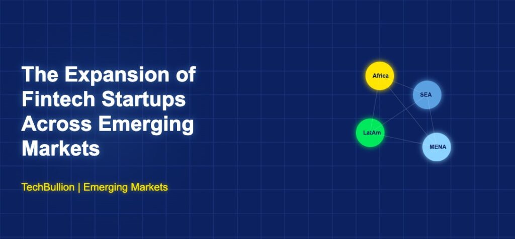 Connected nodes representing fintech expansion across emerging market regions