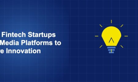 Illustration of lightbulb concept with geometric shapes on dark blue background