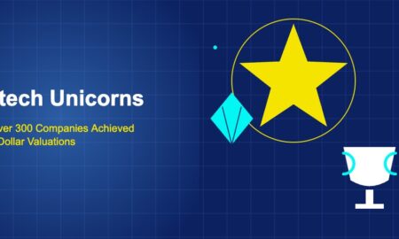 Dark blue illustration with massive yellow five-pointed star, white trophy cup, and cyan diamond shape