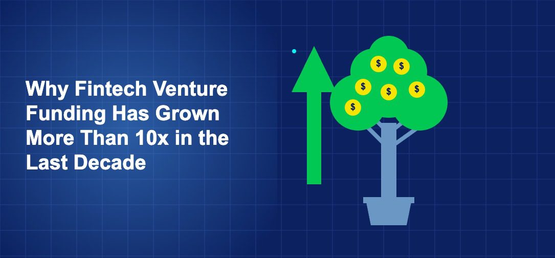 Dark blue illustration with large money tree with coin fruit growing from pot and bold green upward arrow