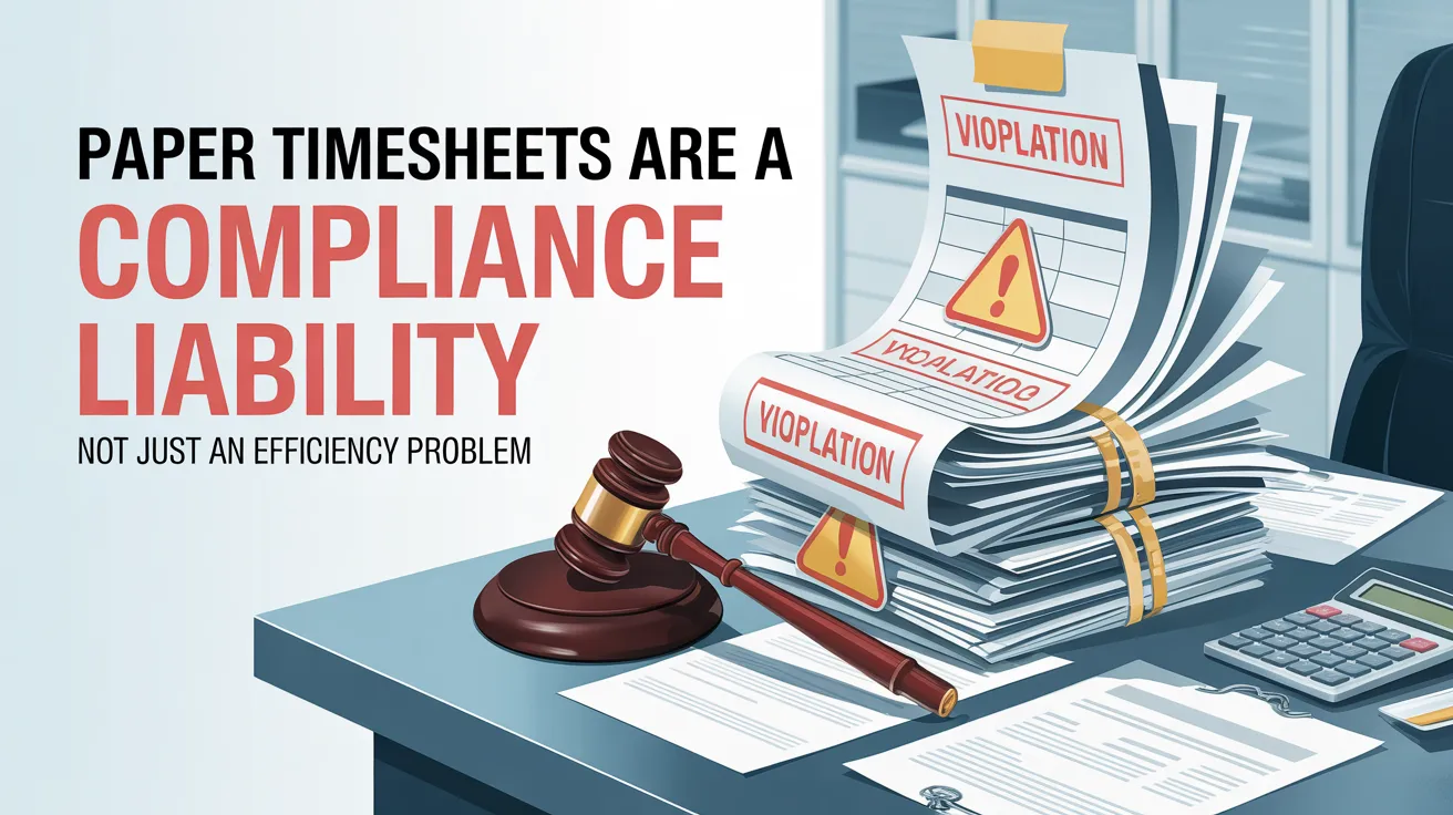 Les feuilles de temps papier représentent un risque de conformité, pas seulement un problème d'efficacité