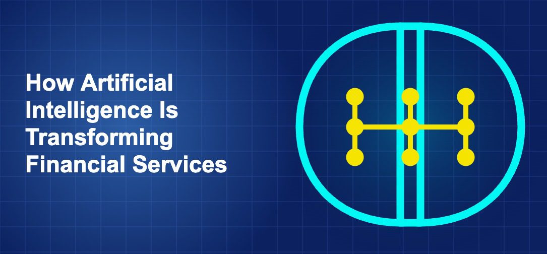 Dark blue fintech illustration with icons in solo composition