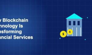 Illustration of blockchain technology is transforming financial services