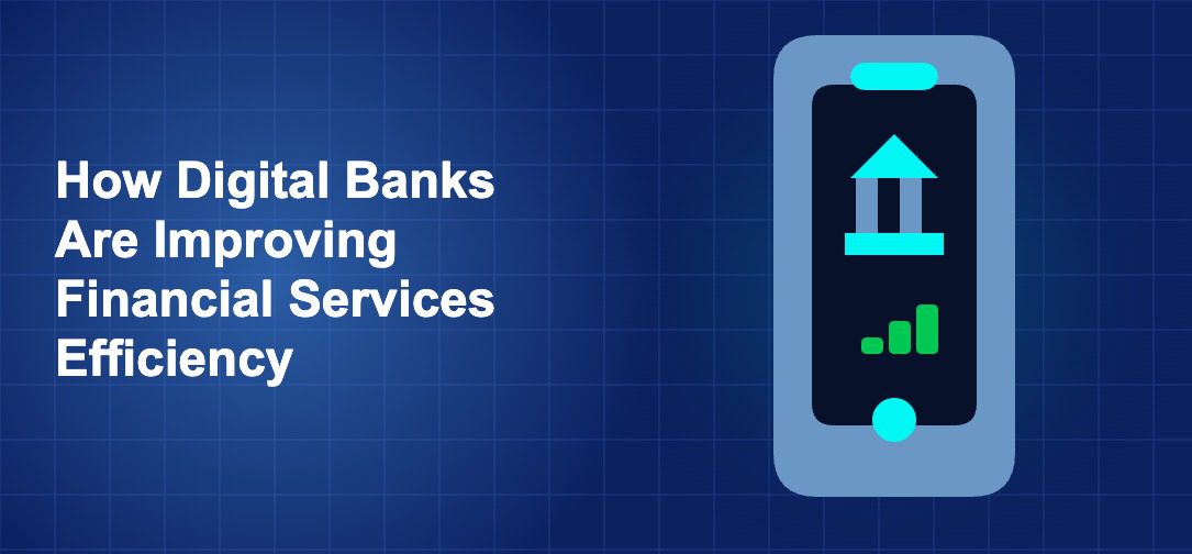 Dark blue fintech illustration with icons in solo composition