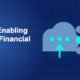 Dark blue fintech illustration with + icons in side-by-side composition