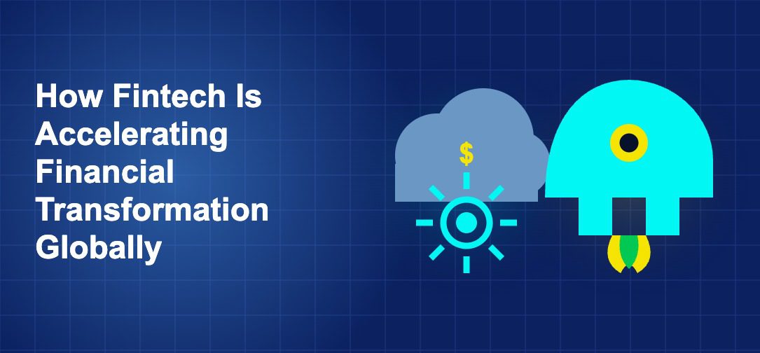 Dark blue fintech illustration with + icons in side-by-side composition