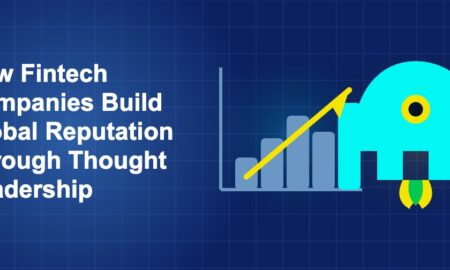 Dark blue fintech illustration with + icons in side-by-side composition