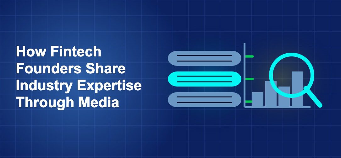 Dark blue fintech illustration with + icons in side-by-side composition