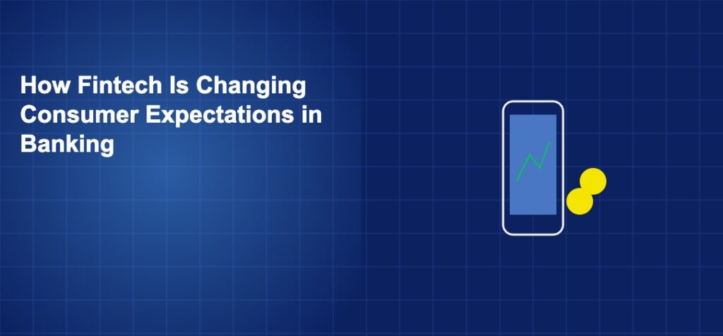 Smartphone with rising chart line and floating coins representing mobile-first consumer banking expectations