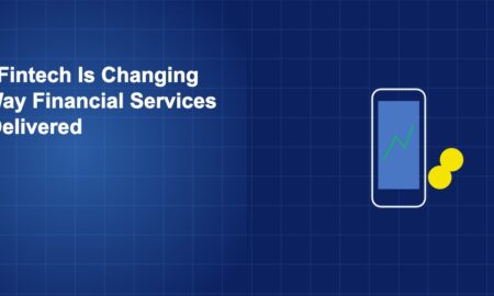 Smartphone with chart lines and floating coins representing mobile-first financial service delivery