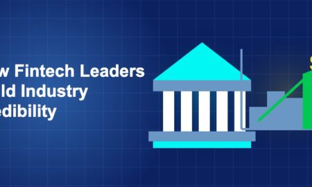 Dark blue illustration with iBanking and iRevenue icons in side-by-side composition