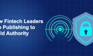 Dark blue fintech illustration with + icons in side-by-side composition