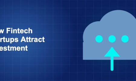 Dark blue fintech illustration with icons in solo composition