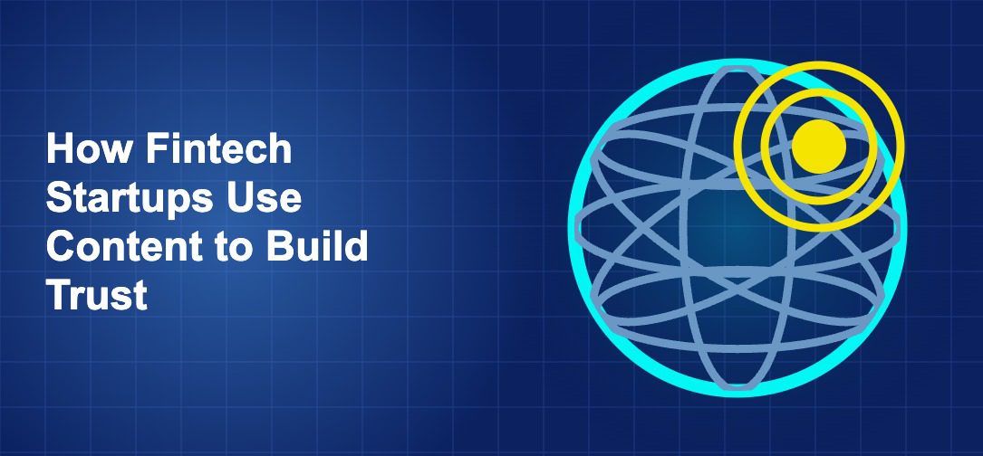 Dark blue fintech illustration with icons in solo composition