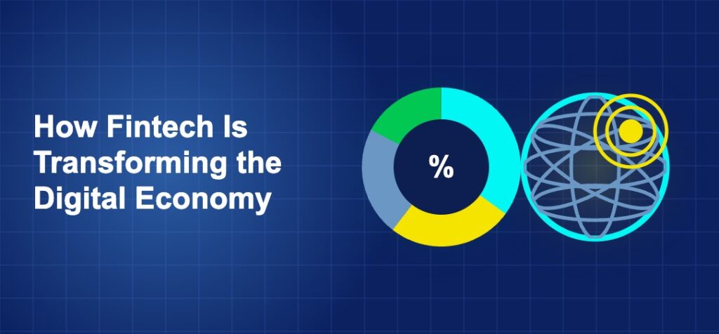 Dark blue fintech illustration with + icons in side-by-side composition