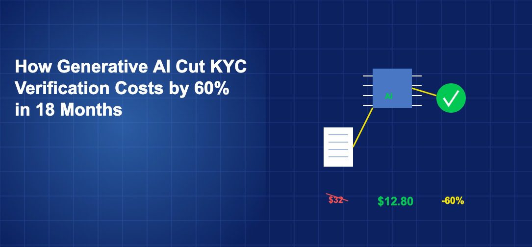 AI processor chip receiving a document and outputting a green checkmark with cost reduction from $32 to $12.80