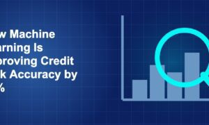 Dark blue fintech illustration with icons in solo composition