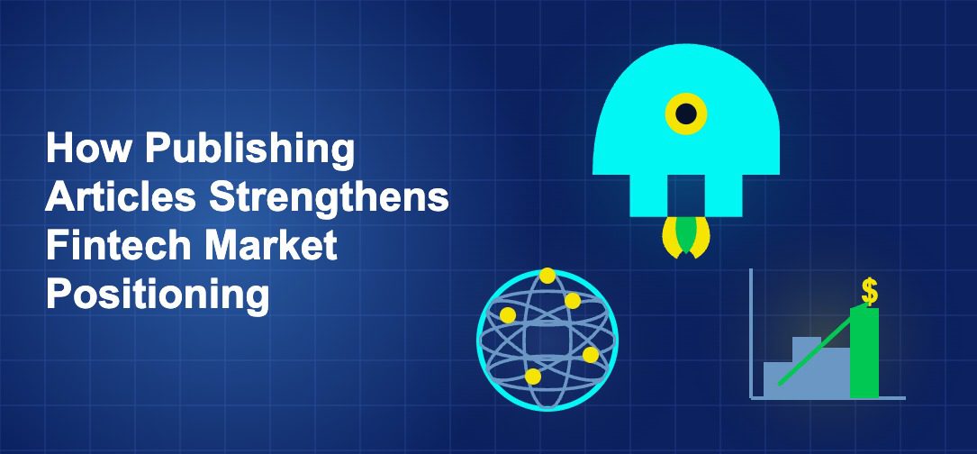 Dark blue fintech illustration with ++ icons in triangle composition