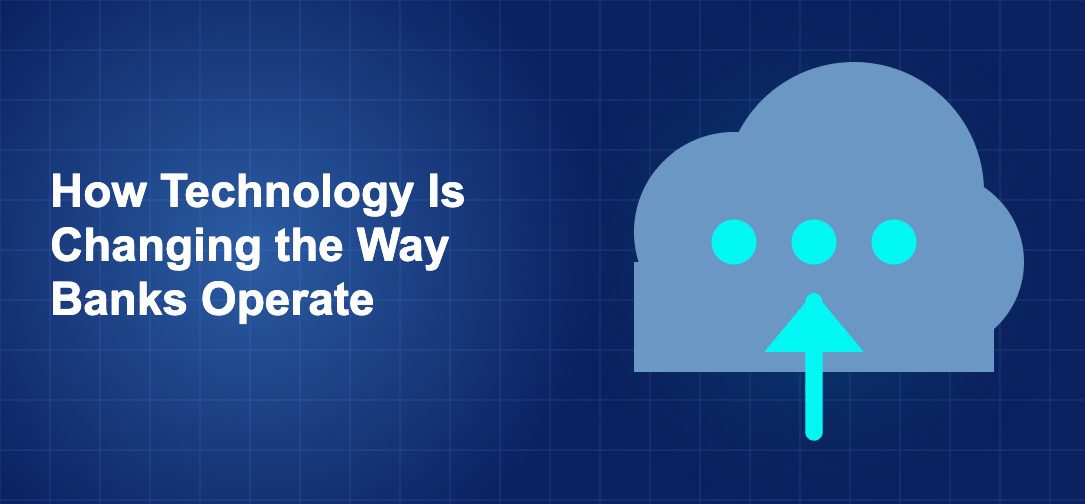 Dark blue fintech illustration with icons in solo composition