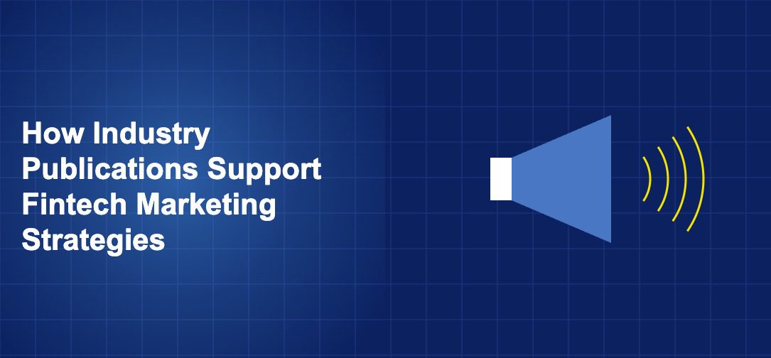 Illustration of megaphone concept with geometric shapes on dark blue background