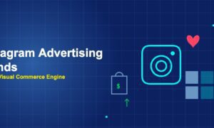 Instagram camera icon with shopping bag heart and image grid