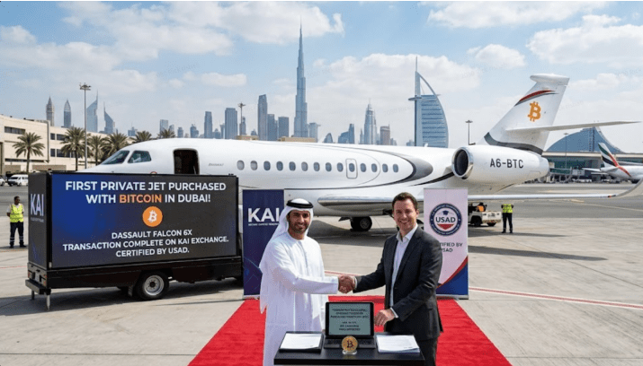 A Pre-Owned Dassault Falcon 6X in Dubai Sold for 4.1 Bitcoins, Valued at Approximately USD 20.27 Million