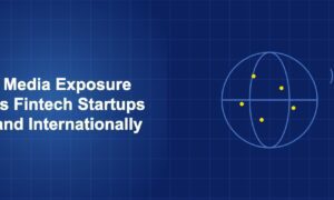Illustration of globe media concept with geometric shapes on dark blue background