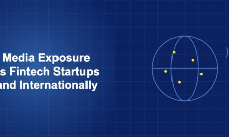 Illustration of globe media concept with geometric shapes on dark blue background