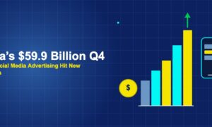 Rising quarterly bar chart with smartphone and gold dollar coin