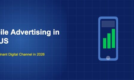 Blue smartphone with a dark screen displaying green vertical bar chart bars inside