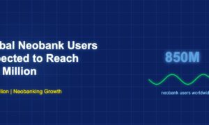 Number graphic showing 850 million neobank users with growth wave