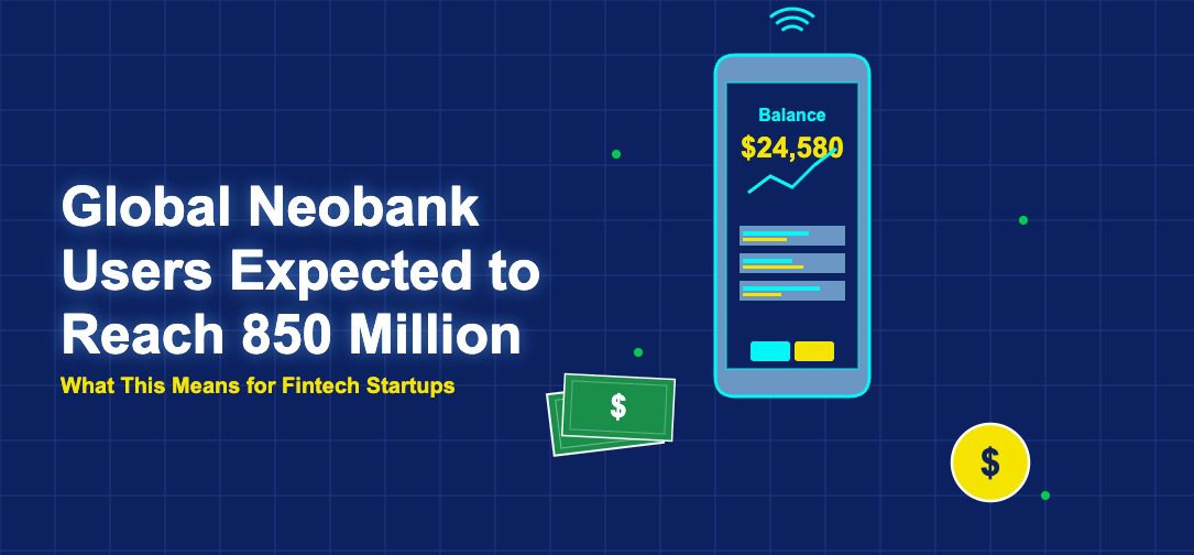 Illustration of smartphone with neobank banking interface and USD paper money
