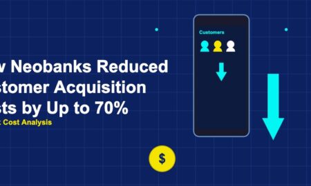 Phone with neobank UI and downward cost arrow