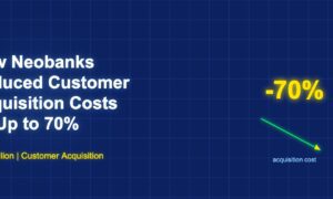 Percentage graphic showing 70 percent reduction in customer acquisition costs