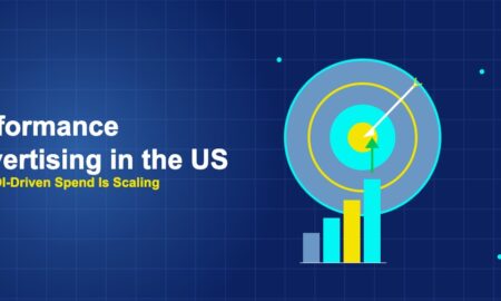 Bullseye target with arrow and rising bar chart with green growth arrow