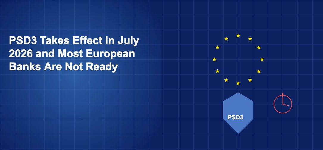 EU star circle above a blue shield labeled PSD3 with a red warning clock