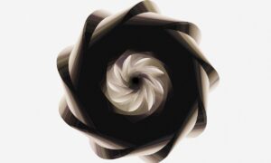 Quantum computing technology concept with abstract digital visualisation representing the intersection of quantum mechanics and business applications