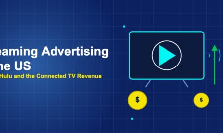 Large TV screen with play button, streaming waves and dollar coins