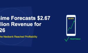 Smartphone with green profit graph on screen and profitability checkmark on dark blue background