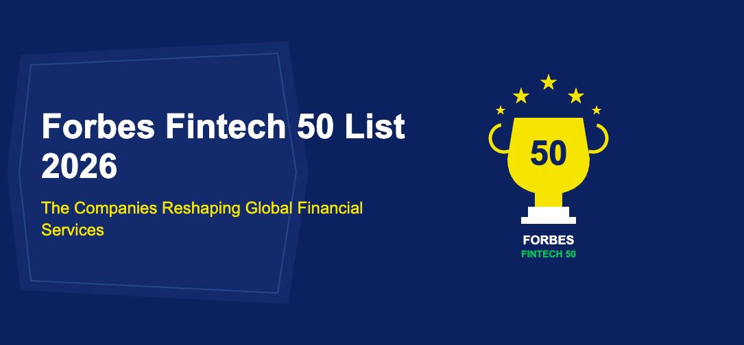 Golden trophy cup with number 50 inside surrounded by stars and Forbes label on dark blue background