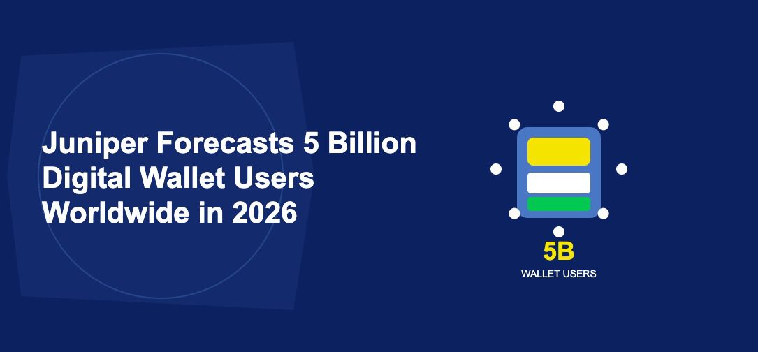 Blue rounded wallet card with golden card slot surrounded by white user dots on dark blue background