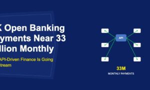 Central blue API hub with radiating connection lines to white payment endpoint boxes on dark blue background