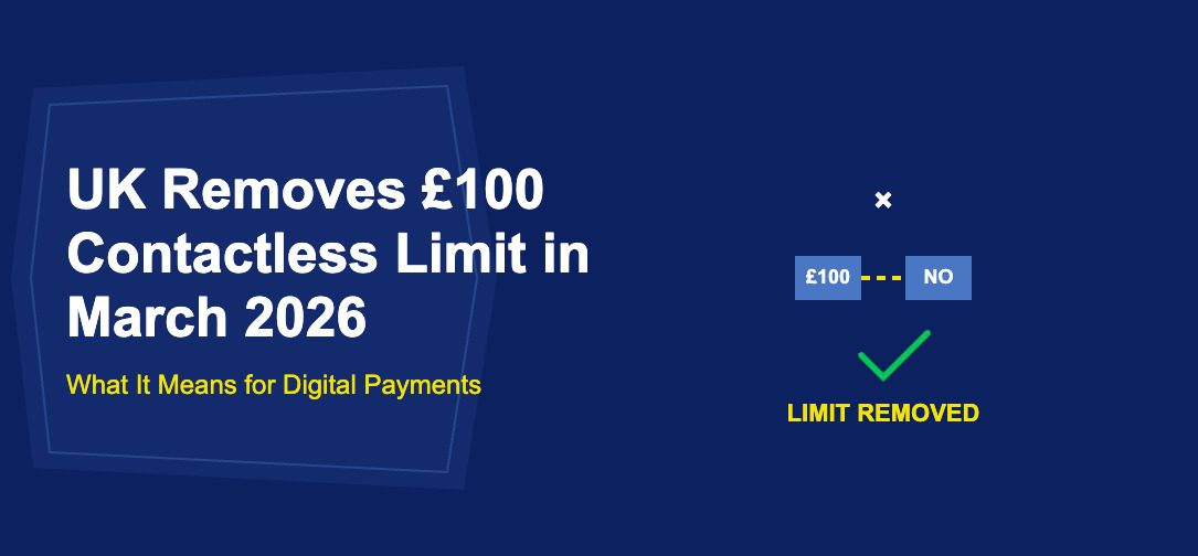 Broken limit barrier with crossed out pound 100 and green checkmark on dark blue background