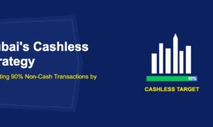 White city skyline silhouette with green progress bar reaching 90 percent target on dark blue background