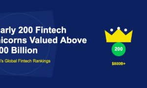 Golden crown with jewels and green badge showing number 200 on dark blue background