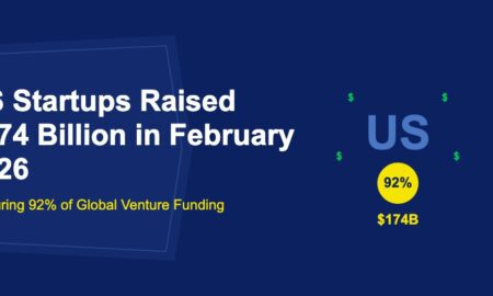 Large blue US letters with golden 92 percent badge and floating dollar signs on dark blue background