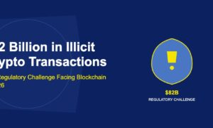 Blue shield with golden warning exclamation mark and regulatory challenge label on dark blue background