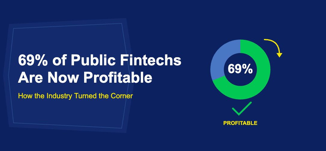 Green and blue donut pie chart showing 69 percent with checkmark and turning corner arrow on dark blue background