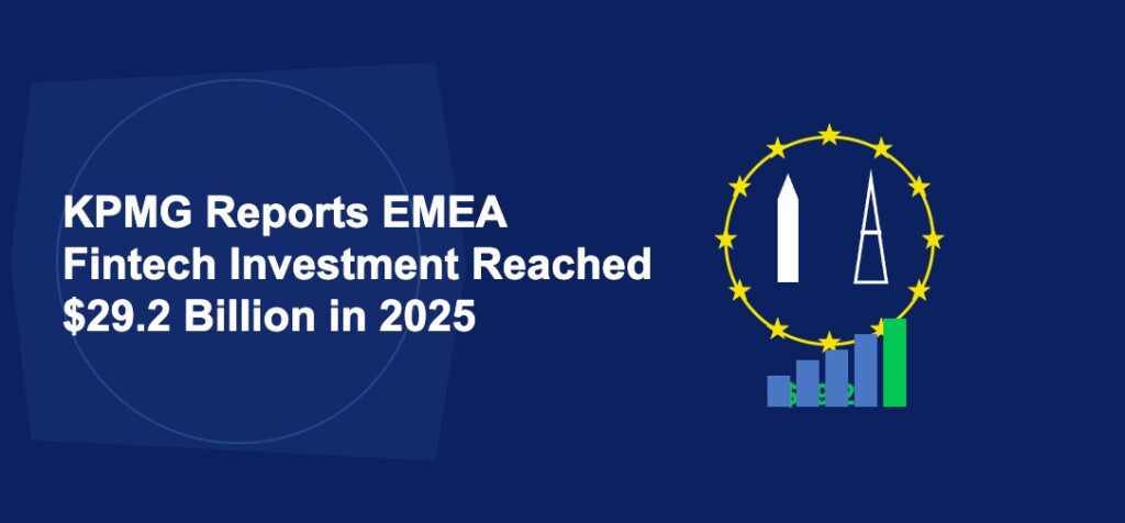 Circle of golden EU stars with Big Ben and Eiffel Tower silhouettes and rising bar chart on dark blue background